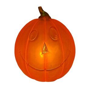 Vintage Light-Up Pumpkin Jack-O-Lantern Halloween Decoration